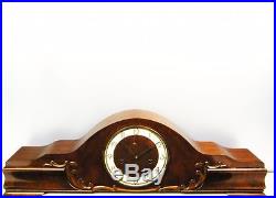 Big Beautiful Art Deco Kienzle Westminster Chiming Mantel Clock With Pendulum