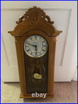 Boston Clock Co Quartz Pendulum Wall Clock Westminster Chime Glass Door. Working