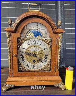 Bracket Clock Westminster Chime Hermle 1973 Rolling Moon Phase