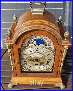 Bracket Clock Westminster Chime Hermle 1973 Rolling Moon Phase