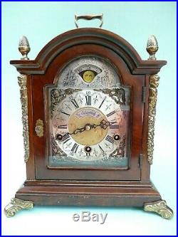 Bracket Clock, Westminster Chimes, Moon Phase, 1/4 hour striking. Ref. 1508