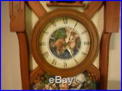Bradford Exchange Wood Kitty Cat Mouse Cuckoo Westminster Chimes Cuckoo Clock