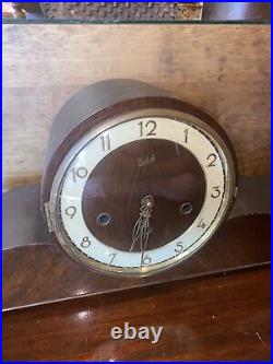 Brauckmann Long Mantle Clock. Solid Wood Cabinet, Wiesbaden, Germany