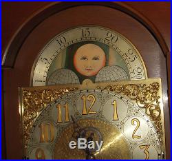 Breitinger Westminster Tubular Chime Tallcase Grandfather Hall Clock Moon Dial