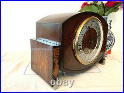 Brilliant Fully Restored 30s Westminster Chiming Antique mantel Clock German mov