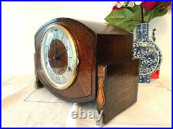 Brilliant Fully Restored 30s Westminster Chiming Antique mantel Clock German mov