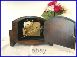 Brilliant Fully Restored 30s Westminster Chiming Antique mantel Clock German mov