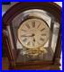Bulova B1845 Walnut Mantel Clock Westminster Chimes Wood Glass Roman Numerals