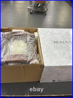 Bulova B1987 Bardwell Walnut Wood Chiming Anniversary Tabletop Mantel Clo