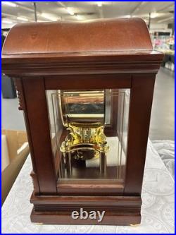 Bulova B1987 Bardwell Walnut Wood Chiming Anniversary Tabletop Mantel Clo