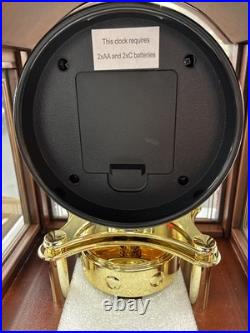 Bulova B1987 Bardwell Walnut Wood Chiming Anniversary Tabletop Mantel Clo