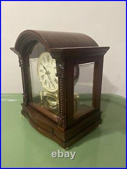 Bulova Bardwell Brass Desk Clock Quartz-Movement Elegant Office Timepiece