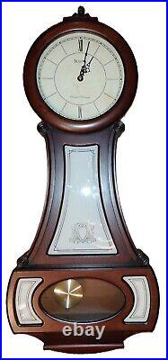 Bulova Breslaw C4436 Quartz Wall Clock Westminster Dual Chime Pendulum Wood Case