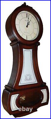 Bulova Breslaw C4436 Quartz Wall Clock Westminster Dual Chime Pendulum Wood Case