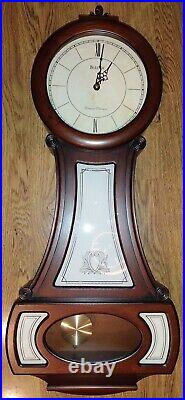 Bulova Breslaw C4436 Quartz Wall Clock Westminster Dual Chime Pendulum Wood Case