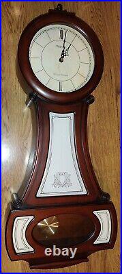 Bulova Breslaw C4436 Quartz Wall Clock Westminster Dual Chime Pendulum Wood Case