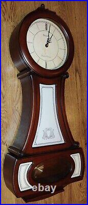 Bulova Breslaw C4436 Quartz Wall Clock Westminster Dual Chime Pendulum Wood Case