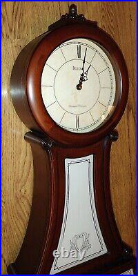 Bulova Breslaw C4436 Quartz Wall Clock Westminster Dual Chime Pendulum Wood Case