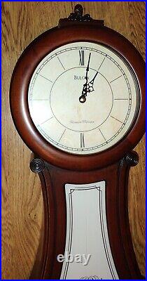 Bulova Breslaw C4436 Quartz Wall Clock Westminster Dual Chime Pendulum Wood Case