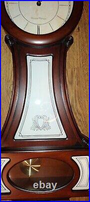 Bulova Breslaw C4436 Quartz Wall Clock Westminster Dual Chime Pendulum Wood Case