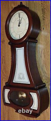 Bulova Breslaw C4436 Quartz Wall Clock Westminster Dual Chime Pendulum Wood Case