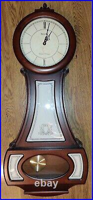 Bulova Breslaw C4436 Quartz Wall Clock Westminster Dual Chime Pendulum Wood Case