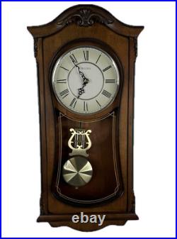 Bulova C3542 Cranbrook Westminster Triple Chime Clock Walnut Finish