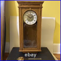 Bulova C4419 Manorcourt Pendulum Chime Wall Clock New In Box