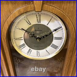 Bulova C4419 Manorcourt Pendulum Chime Wall Clock New In Box