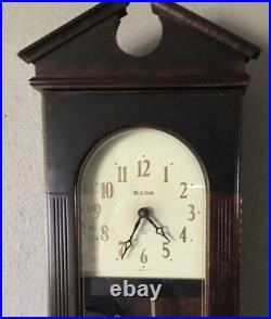 Bulova Chiming Wall Clock Quartz Movement! Works and Looks Great! Free Shipping Bulova Chiming Wall Clock Quartz Movement! Works and Looks Great! Free Shipping