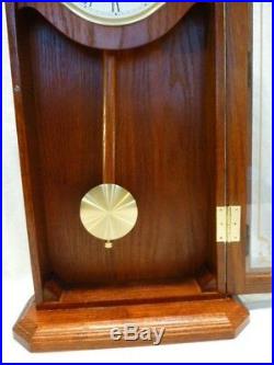 Bulova Cirrus C3375 Pendulum WALL CLOCK Oak Gold Etched Westminster Chime $440