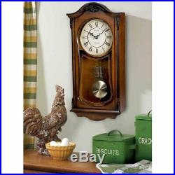 Bulova Clocks C3542 Cranbrook Wall Mount Analog Wooden Chiming Clock, Brown