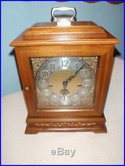 Bulova Mantel Clock 8 Day Key Wound Westminster Chime Beautiful