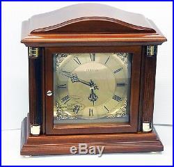 Bulova Mantel Clock -the Bramley-in Walnut Finish With Harmonic Chimes B1843