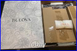 Bulova Thayer B7655 Mantel Clock Walnut Quartz Triple-Chime + Pendulum