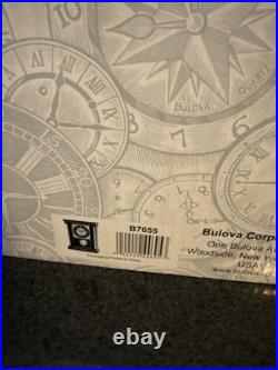 Bulova Thayer B7655 Mantel Clock Walnut Quartz Triple-Chime + Pendulum