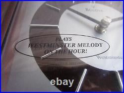 Bulova Thayer Westminster Chiming Pendulum Mantel Clock Wood Case B7655 New