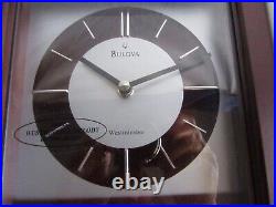 Bulova Thayer Westminster Chiming Pendulum Mantel Clock Wood Case B7655 New