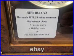 Bulova Vanderbilt B1860 Pendulum Clock Plays 18 Songs, Chimes- Brand New In Box
