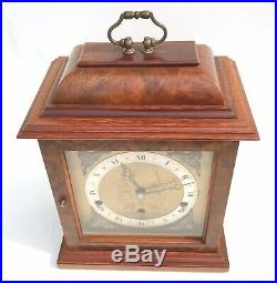 Burl Walnut Elliott Westminster Whittington Chiming Bracket Clock AUTO SHUT OFF