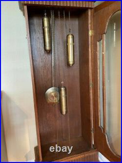 C1925 Friederich Mauthe Grandfather Clock with working 8-rod Westminster Chimes