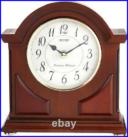 Charming Hourly Chime Mantel Clock in Brown Retro Style with Volume Control