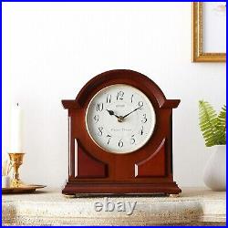 Charming Hourly Chime Mantel Clock in Brown Retro Style with Volume Control