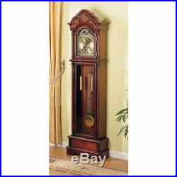 Cherry Brown 77-inch Grandfather Clock Home Living Room Decor Westminster Chime