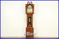 Cherry Vintage Grandfather Tall Case Clock, Westminster Chime, Daneker #29359