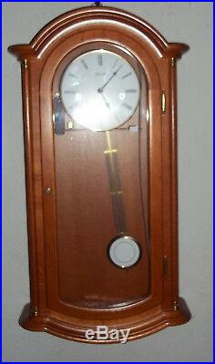 Cherry Wood Westminster Chiming Wall Clock By Hermle (strike/silent Feature)