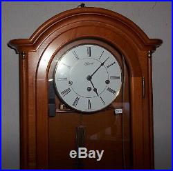 Cherry Wood Westminster Chiming Wall Clock By Hermle (strike/silent Feature)