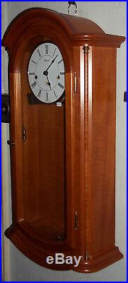 Cherry Wood Westminster Chiming Wall Clock By Hermle (strike/silent Feature)