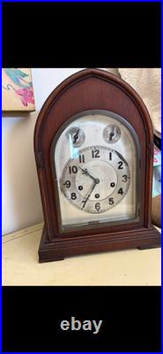 Cherrywood Ansonia mantel clock with brass chimes