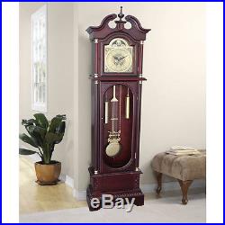 Chiming Grandfather Clock Floor Large Pendulum Brown Traditional Westminster